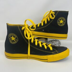 Converse Black and Yellow High-Top Sneakers
